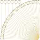 H&W 12''L Golden Ring Loop Round Shape Card Holders 40PCS Floral Picks Clips for Wedding & Flower Arrangements, DIY Craft Wire Clip Table Card Holders Note Photo Picture Memo Holder Cake Topper (Ring)