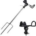 Fishing Rod Holders for Ground, 360  Adjustable & Detachable & Easy to Carry Multifunctional Stainless Steel Fishing Rod Holder, Fishing Pole Holders for Ground & Beach