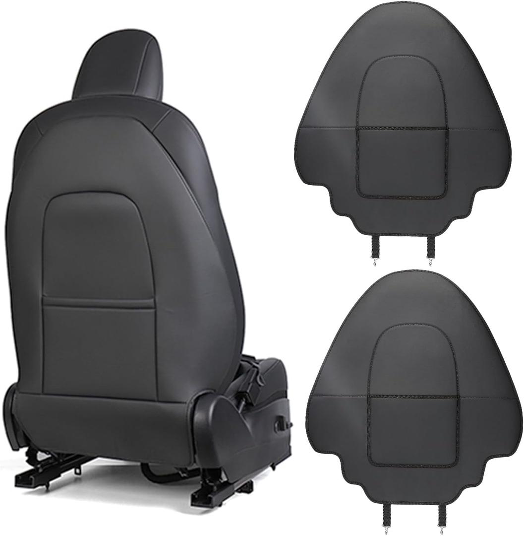 Upgrade 2024 for Tesla Model Y/3/S/X Accessories Back Seat Cover Seatback Protector for Kids Kick Protector Mats Waterproof Scratchproof Leather Protection Organizer Pocket