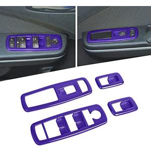 Voodonala Window Lift Switch Power Window Control Regulator Button Embellishment Trim for 2011-2025 Dodge Charger Durango, for 2010-2017 RAM, Interior Accessories ABS Purple 4pcs