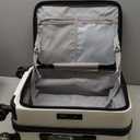 Carry On Luggage for Travel Front Opening, FLOF Expandable Polycarbonate Hard Shell Suitcase with Wheels for Men Women (FX-Lite, White, 19 Inch, 27.2L-32L)