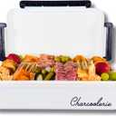 Charcoolerie Chilled Snackle Box, Divided Serving Tray, with Ice Pack and Bonus Insulated Carry Bag, with Leak-Resistant 4-Latch Lid, 16 Compartments, Keeps Snacks Cold for Hours, Gift-Ready Packaging