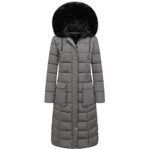 MOERDENG Women's Waterproof Long Winter Coat Thickened Down Alternative Jacket Warm Puffer Jacket Parka (X-Large, Darkgrey)