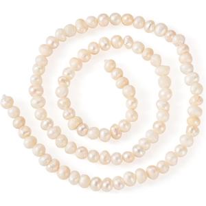 Freshwater Pearl Beads 74pcs Natural Pearls for Crafting 4-5mm Seashell Color Potato Shape Real Pearl Beads Drilled Spacer Beads Crafts Bead for Bracelets Necklaces Earrings Jewelry Making