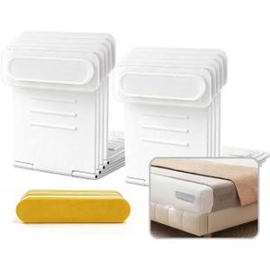 8-Pack Upgraded Lock Sheet Holders, Bed Sheet Grippers & Clips for All Mattresses, Easy Install Keeps Sheets Tight