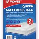 2 PK Queen Mattress Bags for Moving Storage,Mattress Bag for Disposal, Mattress Storage Bag Queen Mattress Cover for Moving