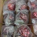 Jenaai 12 Pcs 2.36 Inch Red Glass Christmas Ball Ornaments Vintage Christmas Tree Decorations Mercury Glass Hanging Ornaments for Trees Xmas Holiday Party Garland DIY Craft Supplies, 6 Style