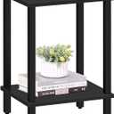 TUTOTAK End Table, Side Table, Nightstand, 2-Tier Storage Shelf, Sofa Table for Small Space, Living Room, Bed Room TB01BK034 (Black)
