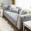 vctops Sherpa Fleece Sofa Couch Covers Super Soft Warm Plush Sectional Couch Cover Luxury Fuzzy Furry Non Slip Sofa Slipcover Furniture Protector (Grey,36"x82")