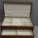 Beexchange Black Walnut Wooden Jewelry Box - Allwood, Handcrafted, Classic Jewelry Box. Jewelry boxes & organizers for Women, Men, and Girls.(Triple-Layer)