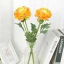 Real Touch Yellow Ranunculus Artificial Flowers 6PCS Artificial Peonies Faux Ranunculus with Stem for DIY Wedding Bouquet Party Table Home Decor(Yellow)