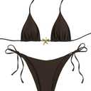 SHENHE Women's 2 Piece Starfish Metal Swimsuits Halter Triangle String Bikini Sets Bathing Suit, XS