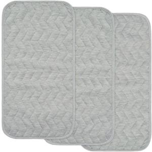 BlueSnail Quilted Thicker Waterproof Changing Pad Liners,3 Count(Heater Gray)