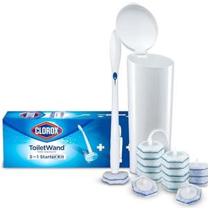Clorox ToiletWand Disposable Toilet Cleaning System - ToiletWand, Storage Caddy and 16 Disinfecting Refill Heads