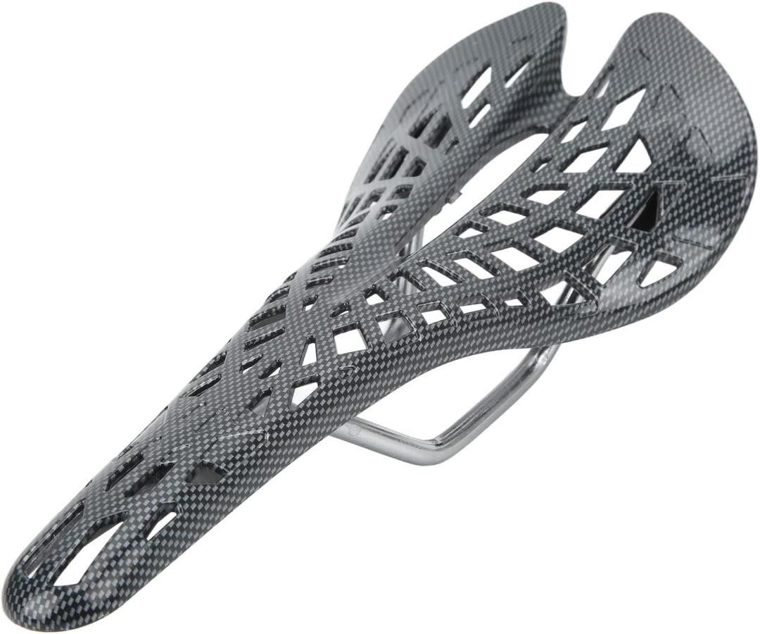 Carbon Fiber Bike Seat, Road Bike Seat Ultralight Cycling Ultralight Bicycle Saddle Hollow Slippy Curves Bicycle Seat for Road Trip Touring