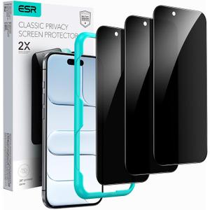 ESR 3 Pack for iPhone 15 Pro Max Privacy Screen Protector, Anti-spy Tempered-Glass Privacy Screen Protector, Micro-curved Edges, Case Friendly