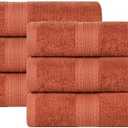 Superior Eco-Friendly Cotton 6-Piece Hand Towel Set, Small Towels for Spa, Resort, Hotel, Guest Bath, Kitchen, Quick Dry, Soft, Bathroom Accessories, Home and Apartment Essentials, Copper