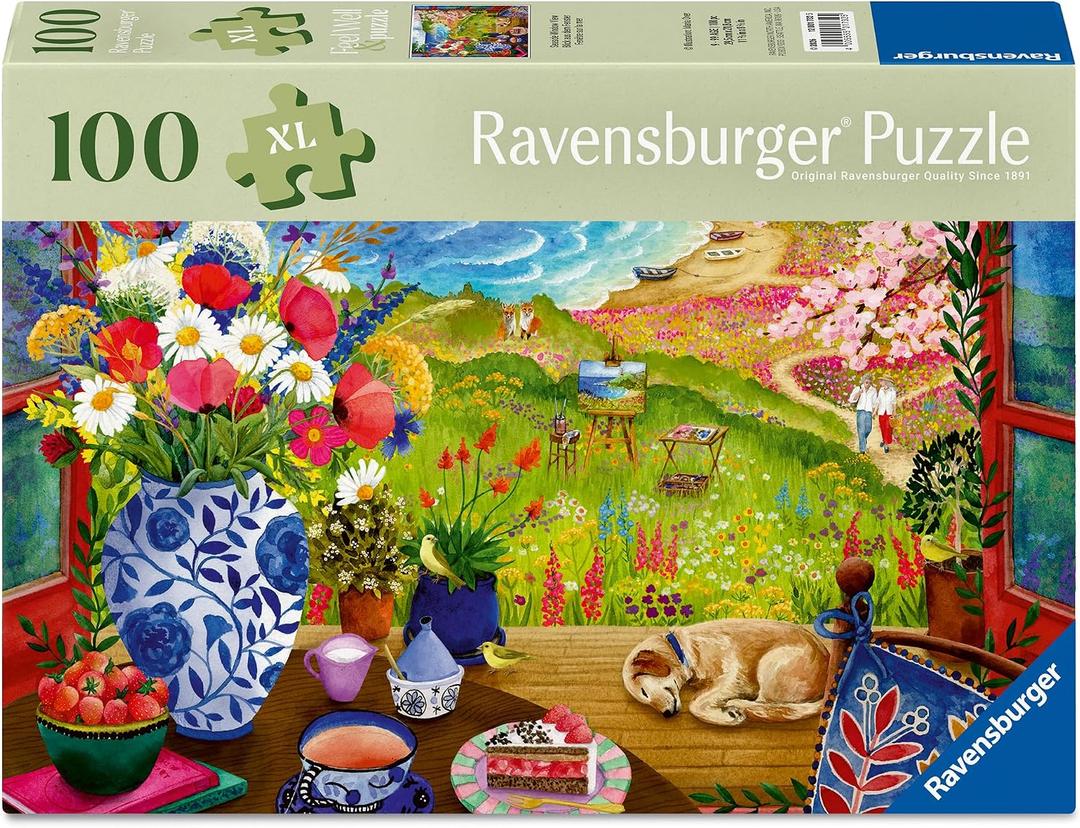 Ravensburger Feel Well & Puzzle: Seaside Window View 100 Piece Puzzle for Adults