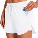 Womens Running Athletic Shorts
 (Small, White)