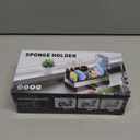 Laveshop Sponge Holder for Kitchen Sink, Rustproof Stainless Steel Sink Caddy with Auto-Drain, Removable Brush Holders, Soap and Dishcloth Organizer, Black