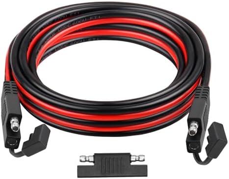 XRDS -RF SAE Extension Cable 12FT–Heavy Duty 10AWG Tinned Copper Wire with SAE Battery Cable Terminal Connectors for Automotive, RV, Marine, and Solar Applications.