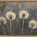 Vintage Dandelion Wall Art, Dark Floral Wall Decor Painting Moody Flower Poster Canvas Prints Picture Rustic Botanical for Living Room Bedroom Farmhouse 16x24 inch Wood Framed