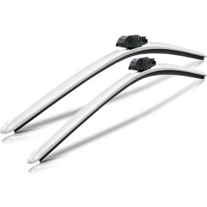 ClixWipers 22" + 22" (Set of 2) White All Weather Premium Automotive Replacement Windshield Wiper Blades, Passenger and Driver Side Winter Wiper Blades for Various Car Models