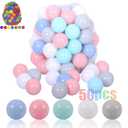 LANGXUN Balls Soft Plastic Ball Pit Balls for Kids, Gift for Baby Toddler Birthday Christmas, Ball Pit Play Tent, Baby Kiddie Pool Water Toys, Party Decoration, 50 Pcs