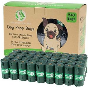 GREENER WALKER Poop Bags for Dog Waste-540 Bags,Extra Thick Strong 100% Leak Proof Dog waste Bags (Deep Green)