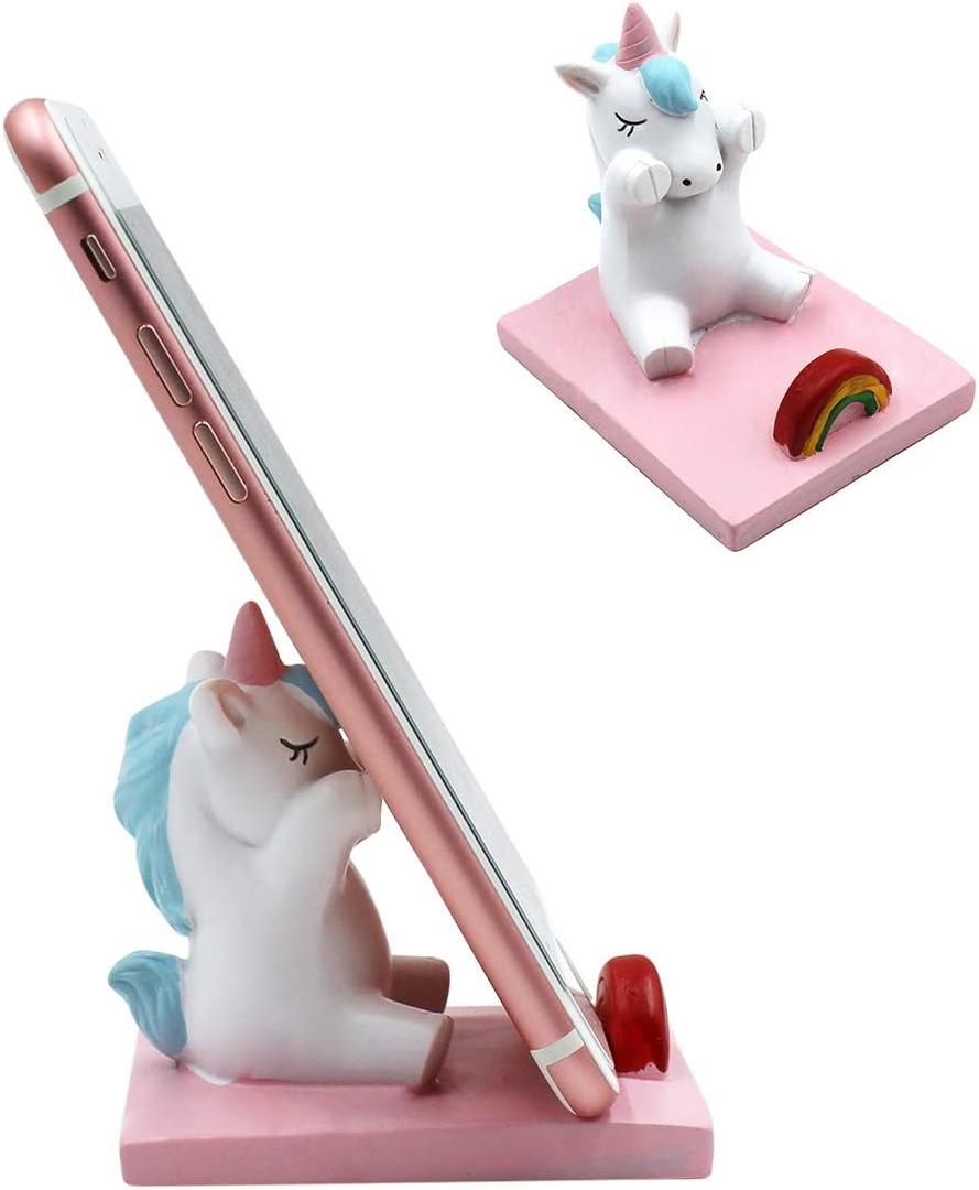 Cute Unicorn Cellphone Holder Stand Animal Smartphone Desk Holder for All Mobile Phones Cute Phone Stand Desk Ornament