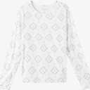 HANG TEN Women's Long Sleeve Shirt - Lightweight Quick Dry Rash Guard - Sun Protection Shirt - Beach - Hiking - Outdoor (XX-Large, White)