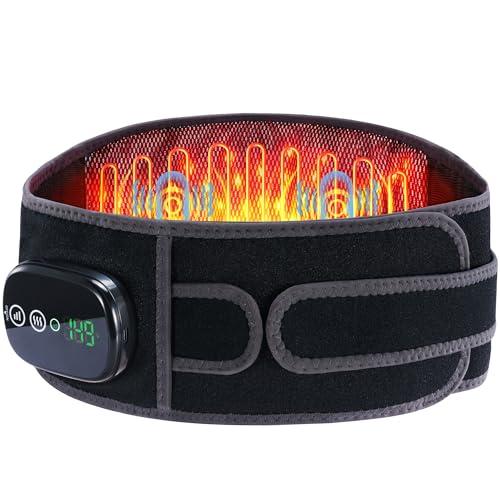 Heating Pad for Back, Cordless Lower Back Massager with Heat, Electric Heating Pad Wrap for Period Cramps Lower Back Neck Shoulders, 3 Heating Levels & 3 Massage Modes, Birthday Gifts for Women Men