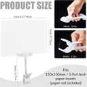Suzile 4 Pcs 11 x 7 Inch Acrylic Sign Holder with Clamp Clip on Double Head Swivel Sign Rotating Price Holder Display White Erasable Merchandise Sign Display Clip for Supermarket Business Store