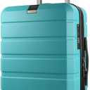 KROSER Hardside Expandable Carry On Luggage with Spinner Wheels & Built-in TSA Lock, Durable Suitcase Rolling Luggage with USB Port, Carry-On 20-Inch, Lake Blue