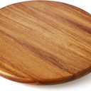 Acacia Wood Lazy Susan Wood Turntable Tray Cabinet Organizer, 12"