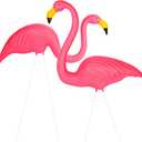 Pink Flamingo Yard Decorations Pack of 2 Flamingo Decor Ornaments for Outdoor Lawn and Garden