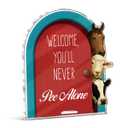 2 pcs Funny Farmhouse Bathroom Decor - Funny Farm Animals Bathroom Sign for Restroom Shelves Toilet Tank Decor - Welcome Sign