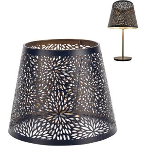 Metal Lamp Shade for E27 E26, Flower Shadow Lampshade, Hollow Out Design Vintage Lamp Shades for Table Lamps and Floor Light, Small Lampshade for Living Room Bedroom Decoration (Black Gold)