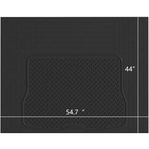 PIC AUTO Heavy Duty Rubber Trunk Cargo Liner Floor Mats, Trimmable to Fit for Car, SUV, Van, Trucks (Large, Black)