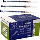 Jiaxix 1ml 26 G 1/2inch Lab Supplies 100Pack Individually Packaged