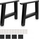 16 Inch H-Shape Bench Legs Metal Table Legs Coffee Table Legs Desk Legs DIY Furniture Legs, Set of 2, Black