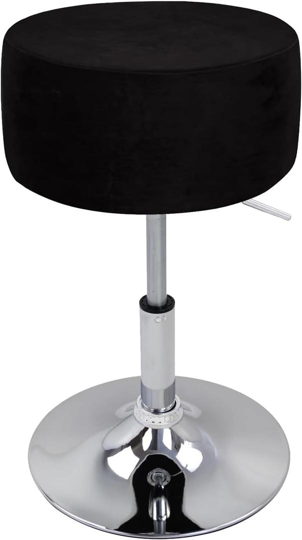 Round Velvet Stool Cover Diameter 33.5cm/13.2in H 17cm/6.7in Kitchen Stretch Bar Stool Covers Slipcovers Round Swivel for Dining Room Counter Bar Chair Stool,Black,4PCS33.5x17cm
