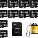 Factory Wholesale Micro SD Card 4GB Pack of 10 in Bulk Micro SDHC with SD Adapter Produced by Authorized Licencee(4GB)