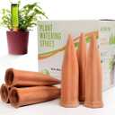B SEPOR Ceramic Plant Waterer Set of 6 Pack Terracotta Self Watering Spikes,Wine Bottle Plant Watering Devices for Vacation (6Pack)