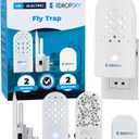 Dropsky Indoor Flying Insect Trap - Plug-in Bug Light Trap for Fruit Flies, Gnats and Houseflies - Odorless and Mess Free (2 Traps + 2 Glue Cards)
