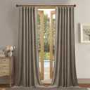 StangH Camel Beige Light Blocking Velvet Curtains Extra Long for High Ceiling, Rustic Decor Tall Window Treatment Winter Chill Blocking Sound Dampening for Villa, W52x L144, 2 Panels