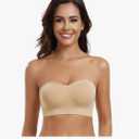 DotVol Women’s Wireless Strapless Bra with Non-Slip Silicone Multiway Seamless Bandeau Tube Top Bralette L