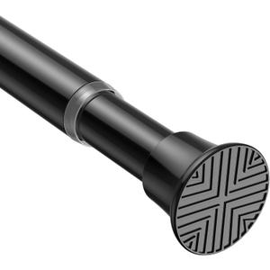 AIZESI Black Adjustable Tension Shower Curtain Rod, 31-77 Inch Spring No Drill Stainless Steel Shower Rods for BathroomCloset WindowRust ResistantNon-Slip