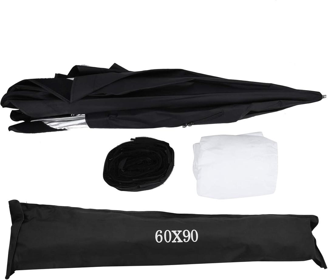 Photography Softbox Umbrella, Portable 60x90cm Collapsible Soft Box for Speedlight Flash - Durable Fiber Bracket, Versatile Lighting for Outdoor and Studio Use