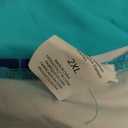 ANFILIA Two Piece Tankini Swimsuits for Women Scallop Trim V Neck Tankini Top with Bottom Tummy Control Bathing Suit (XX-Large, Printed Aqua Green)